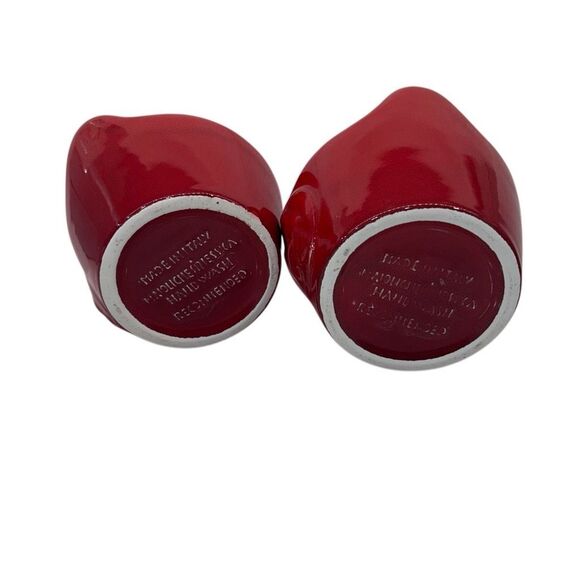 Set Of 2 Vtg Maioliche Jessica Serving Bowl 4"X 4.5" Red Ceramic Made In Italy - Picture 4 of 9